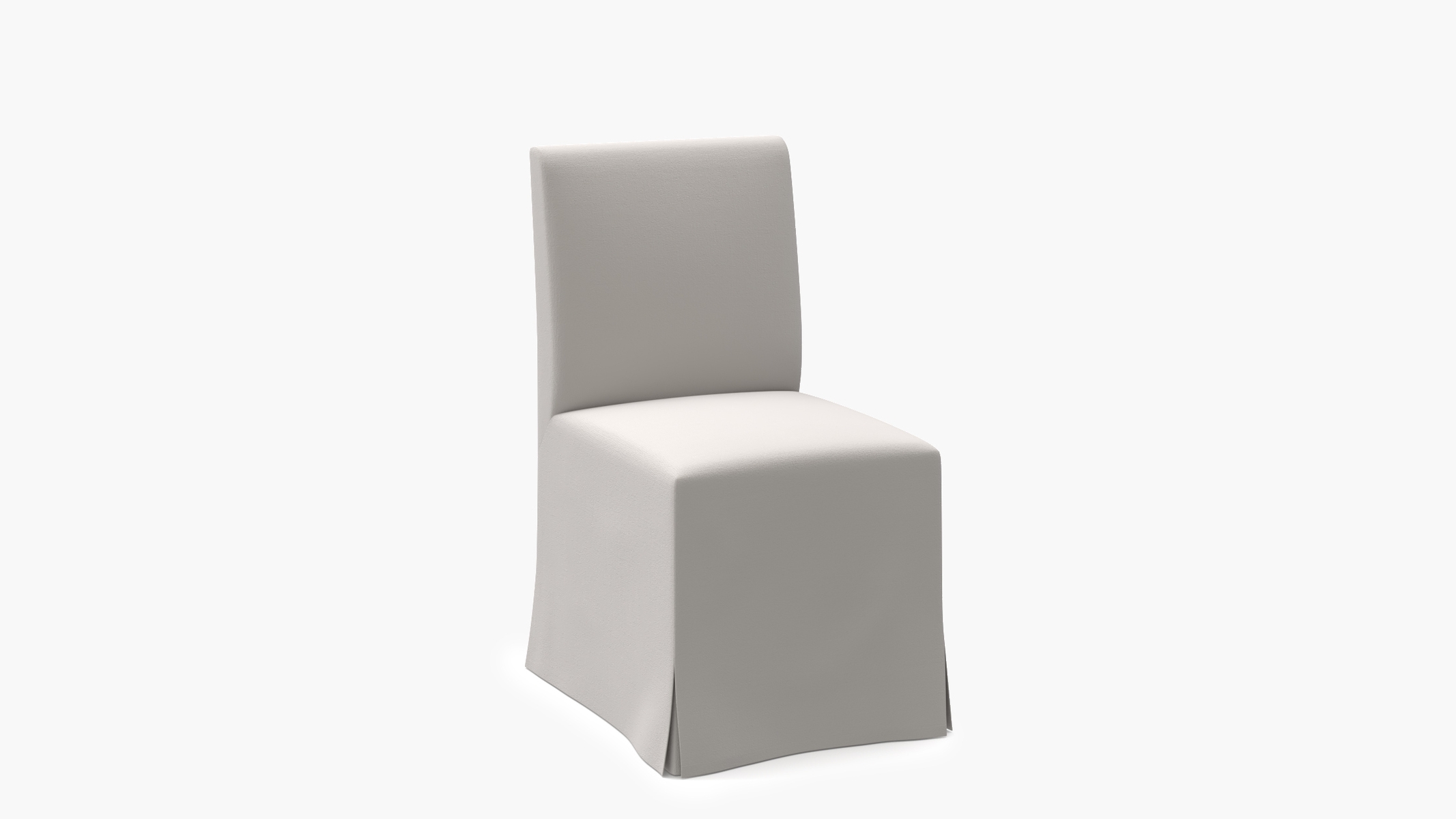 Slipcovered Signature Dining Chair, White Performance Velvet - Image 1