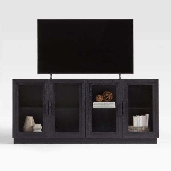 Calypso 72" Black Wood Storage Media Console - Image 0