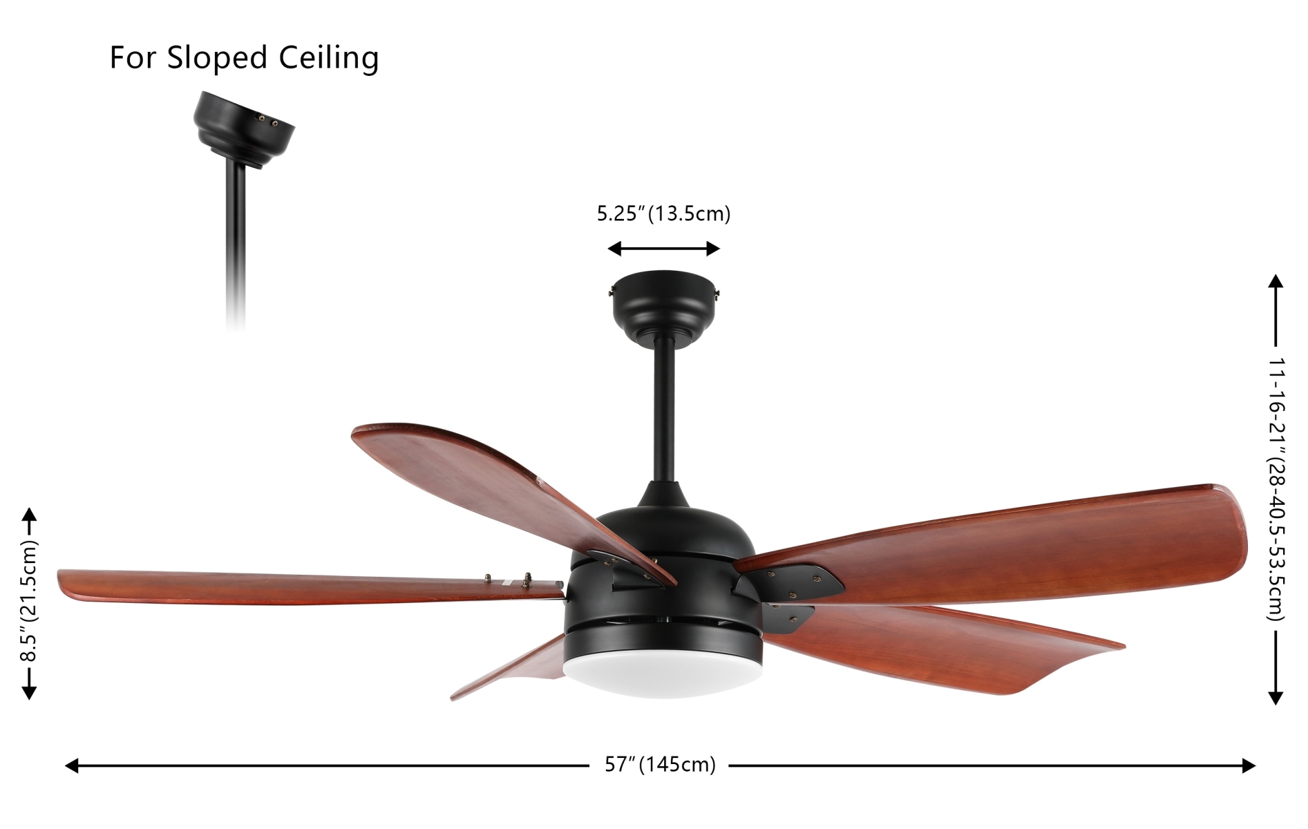 Durden Led Lt 57" Ceiling Fan - Black - Safavieh - Image 0