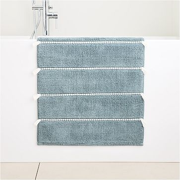 Tassel Stripe Bath Mat, 20x34, Ocean - Image 0