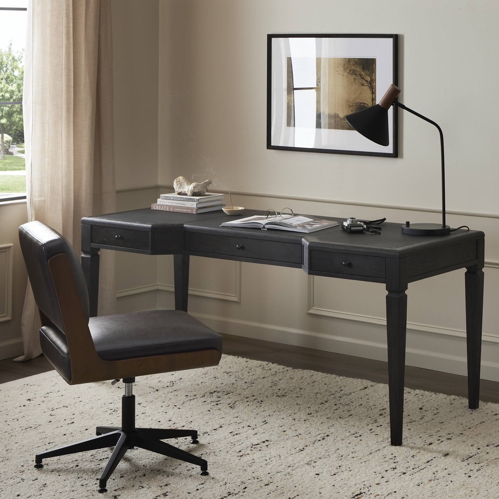 Claude Desk - Distressed Black Oak Veneer - Image 15
