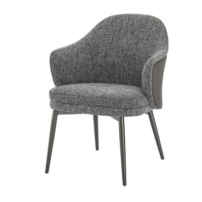 Dooling Faux Leather Upholstered Arm Chair in Gray - Image 0