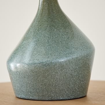 Asymmetric Ceramic Table Lamp Green Natural Linen (17") - Image 4