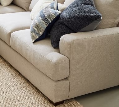 Canyon Square Arm Upholstered Left Arm Sofa with Double Chaise SCT, Down Blend Wrapped Cushions, Performance Heathered Basketweave Dove - Image 1