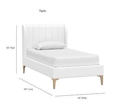 Avalon Upholstered Bed, Full, Linen Blend, Pale Pink - Image 5