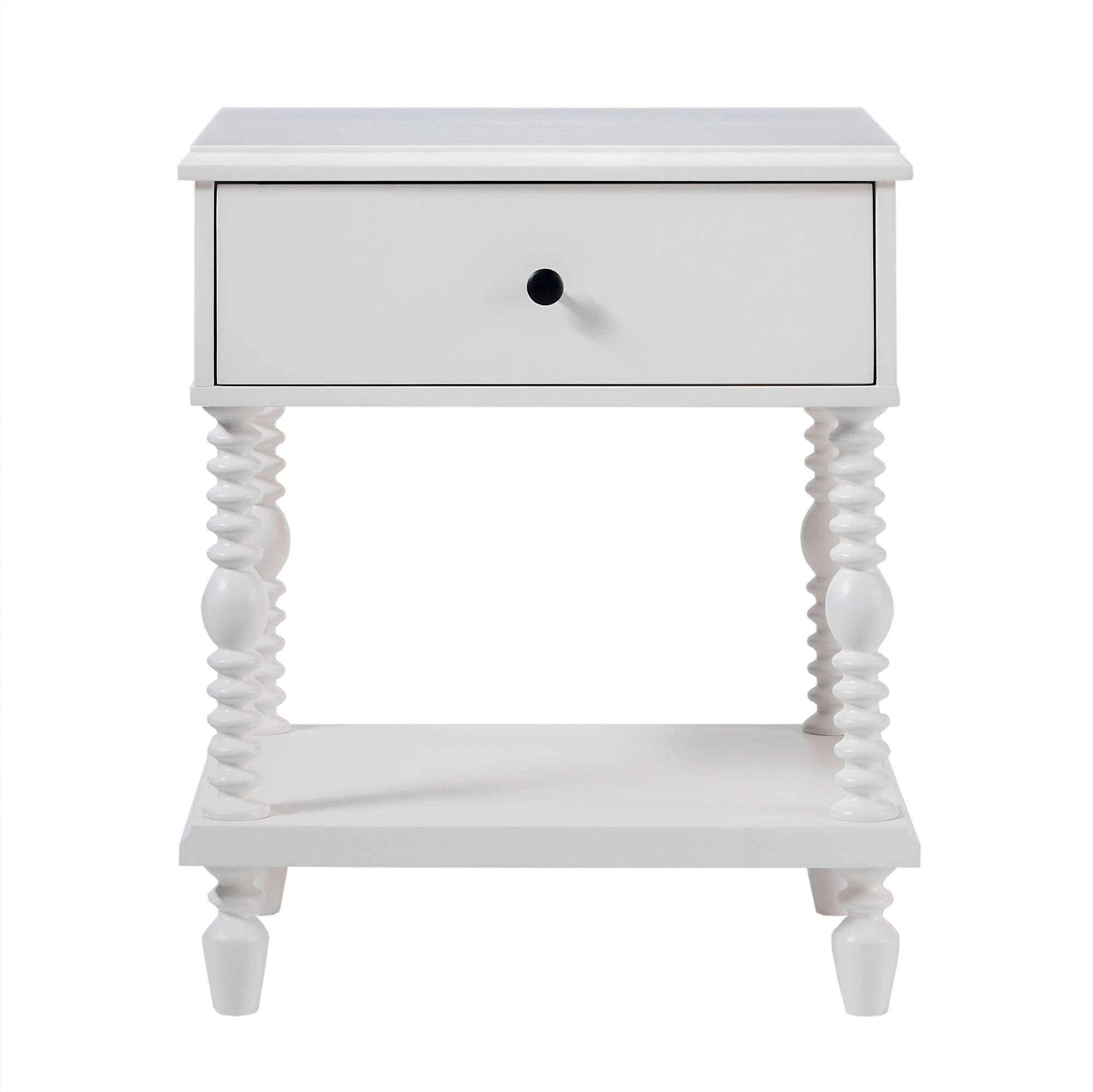 Vivienne Contour & Co. EZ Assembly ™ Premium Solid Wood Spindle 1-Drawer Nightstand - White - Image 2