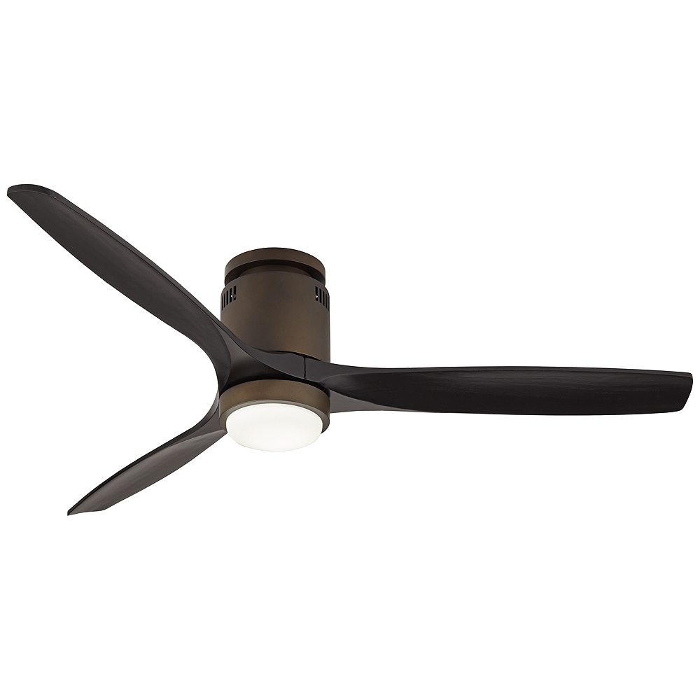 52" Casa Vieja Windspun Bronze Black LED Hugger Fan with Remote - Image 0