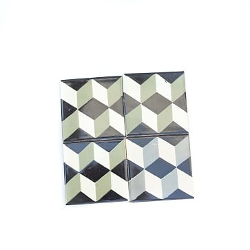 Talavera Tile C Ceramic And Cow Black And White Coasters - Image 0