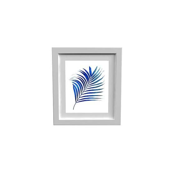 Framed Modern Botanical Wall Art Painting Blue Small - Image 0