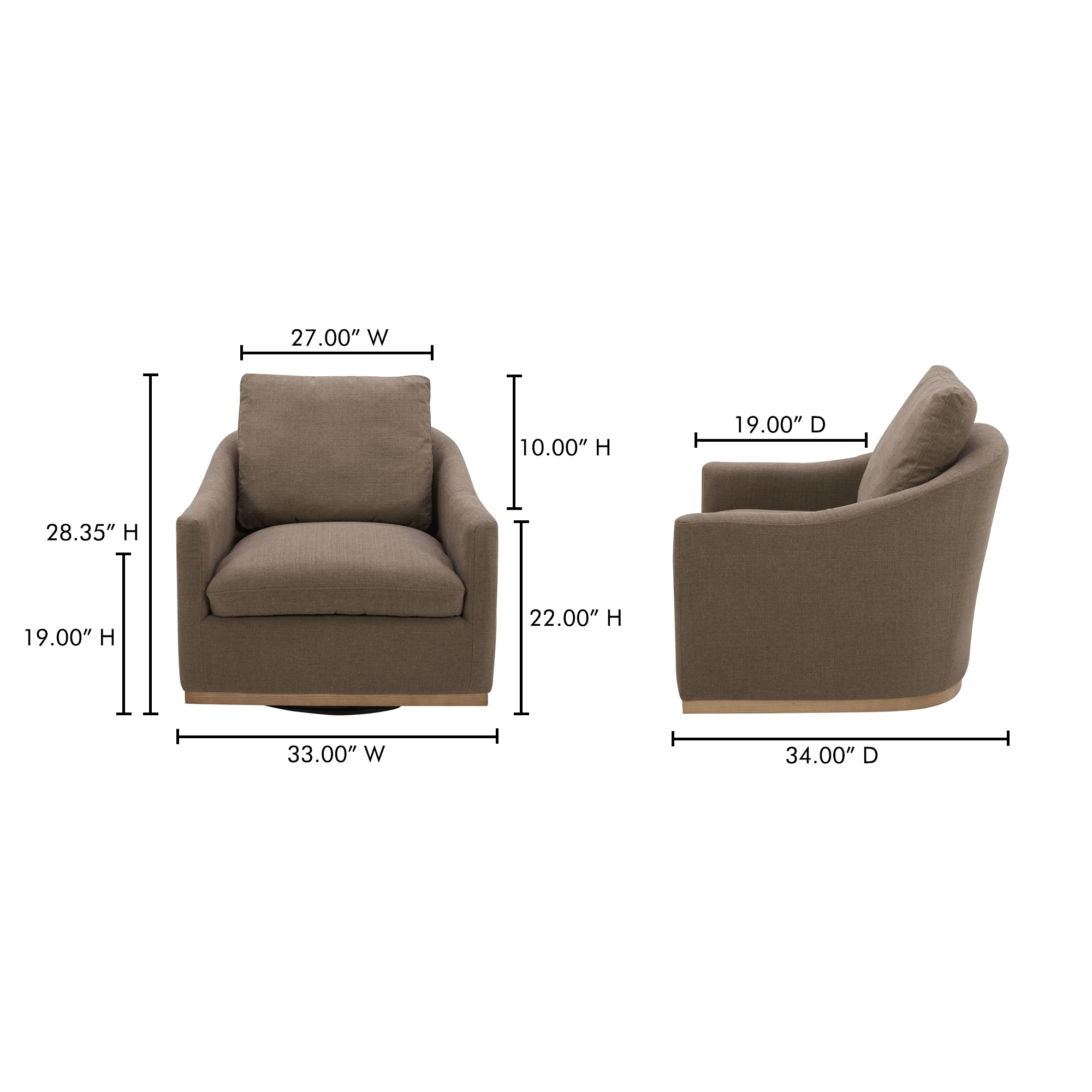 Linden Swivel Chair Soft Taupe - Image 9