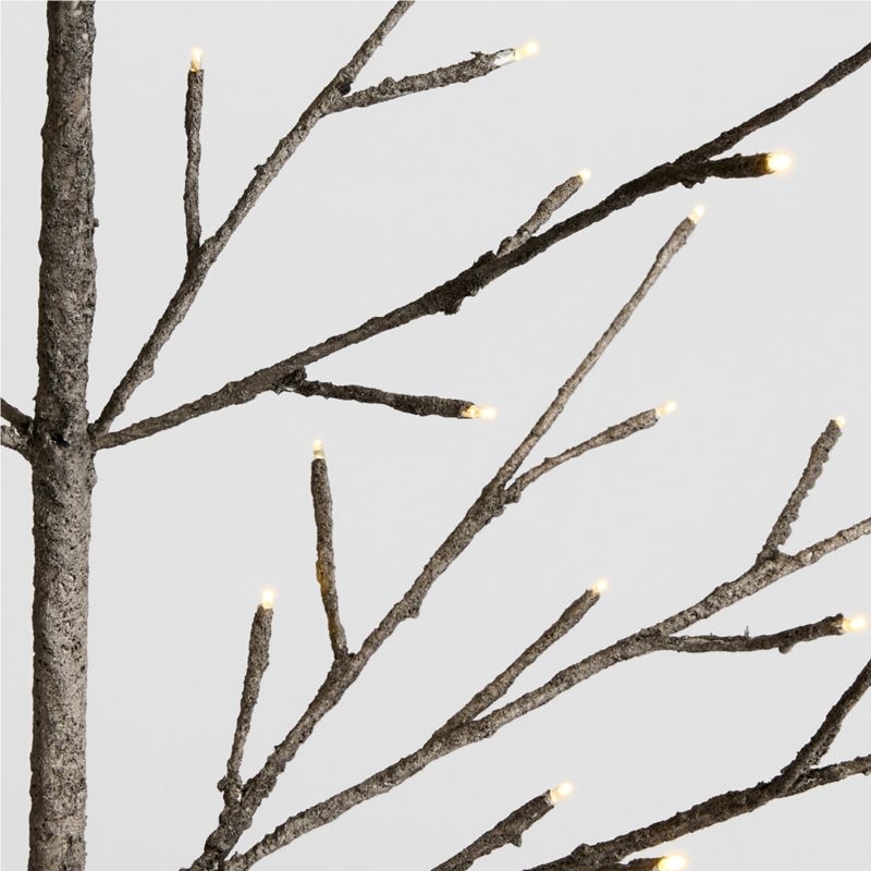 Faux LED Birch Tree Pewter 5' - Image 2