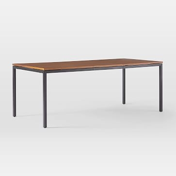 Frame Expandable Dining Table, Walnut, Antique Bronze - Image 0