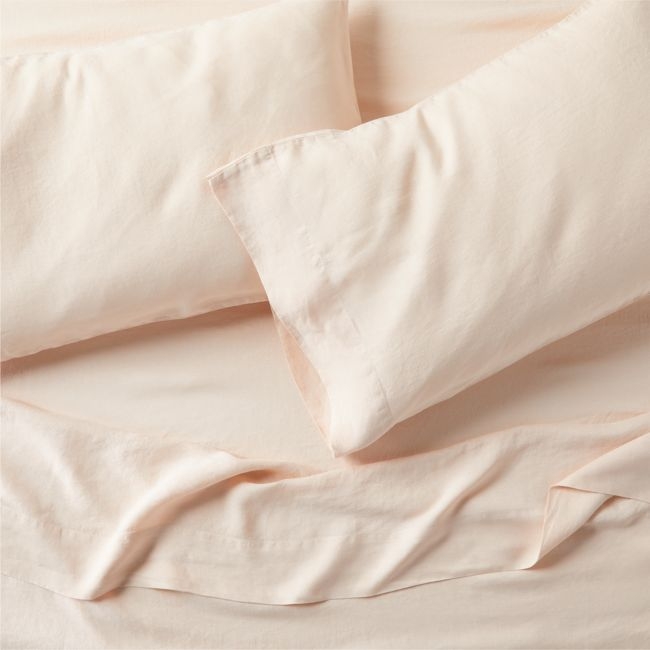 Aire Natural Hemp Elegant Pink Full Bed Sheet Set - Image 0