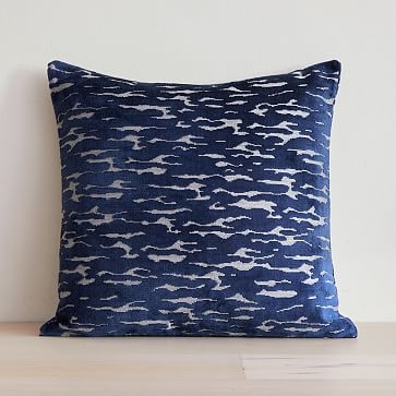 Distressed Cut Velvet Pillow + Crinkle Throw Set - Midnight - Image 2
