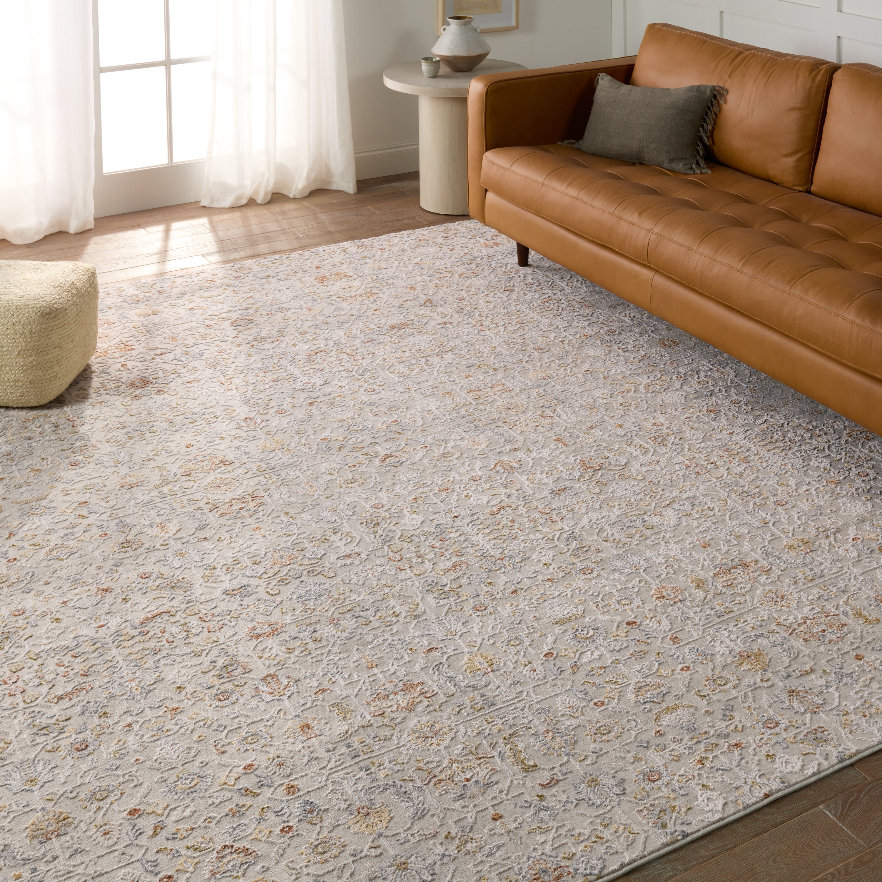Waverly Floral White/ Light Gray Area Rug (11'10"X14') - Image 4