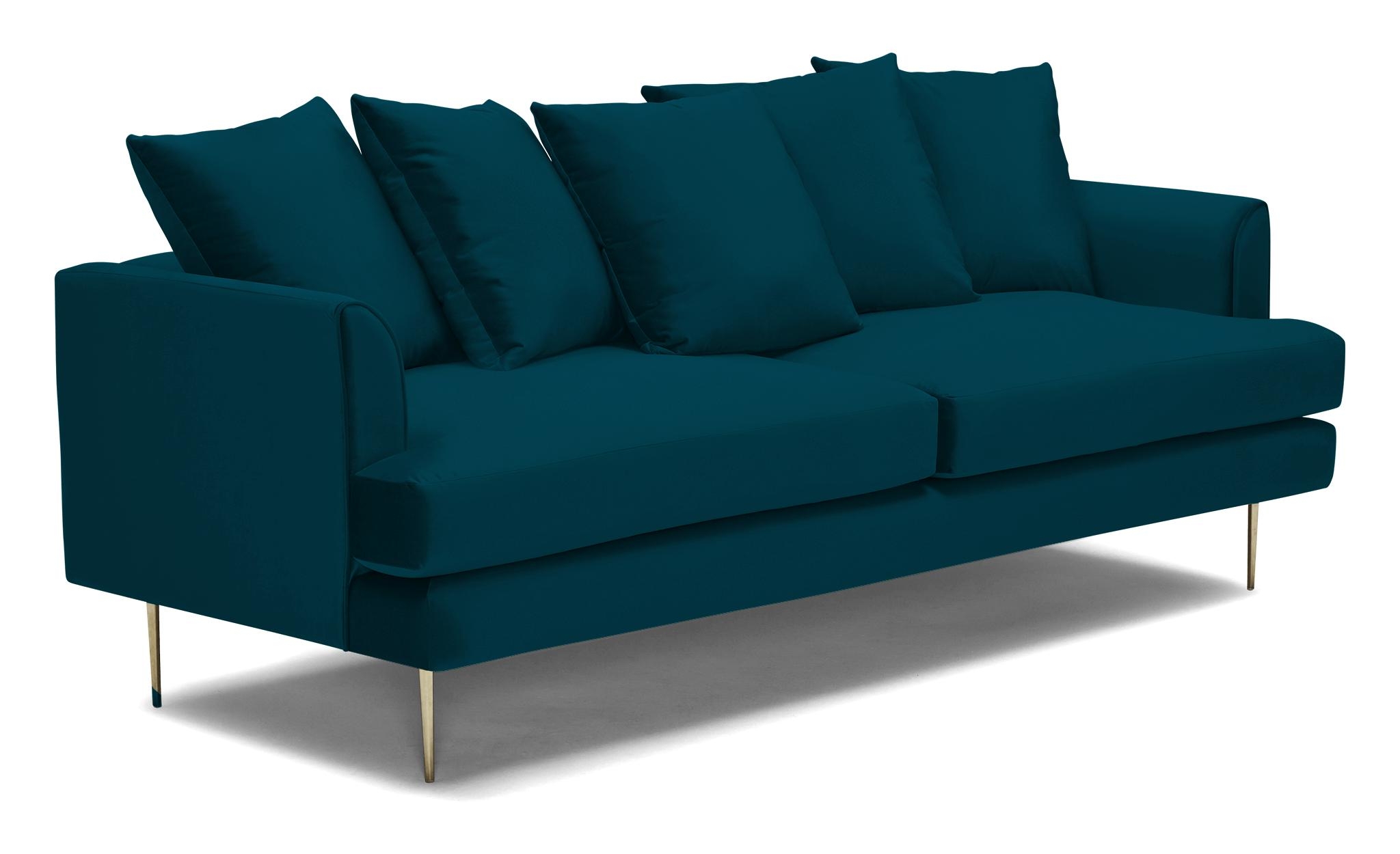 Blue Aime Mid Century Modern Sofa - Key Largo Zenith Teal - Image 1