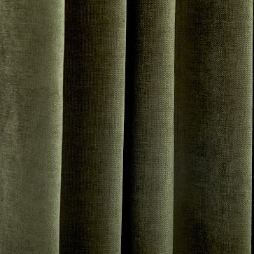 Worn Velvet Curtain, Tarragon, 48"x84" - Image 1