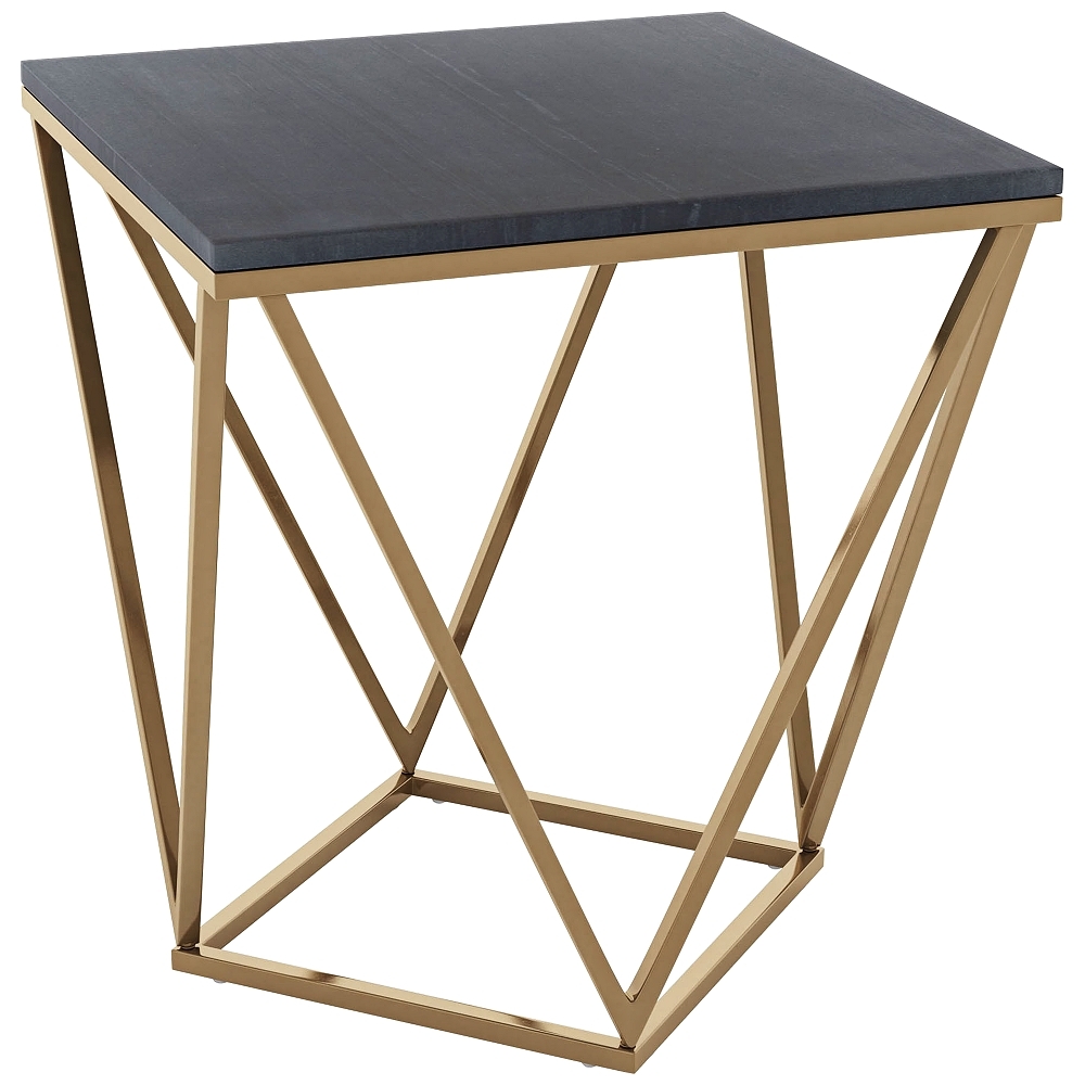 Zuo Verona 19 3/4" Wide Black and Gold Side Table - Style # 83J57 - Image 0