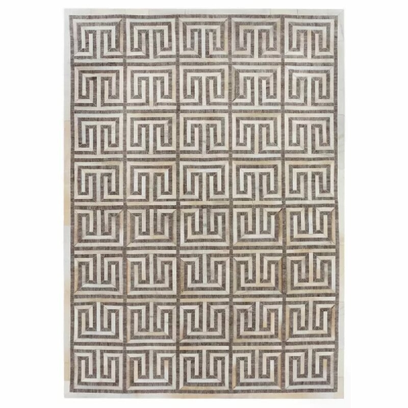 EXQUISITE RUGS Berlin Geometric Hand-Stitched Beige/Ivory/Brown Area Rug - Image 0