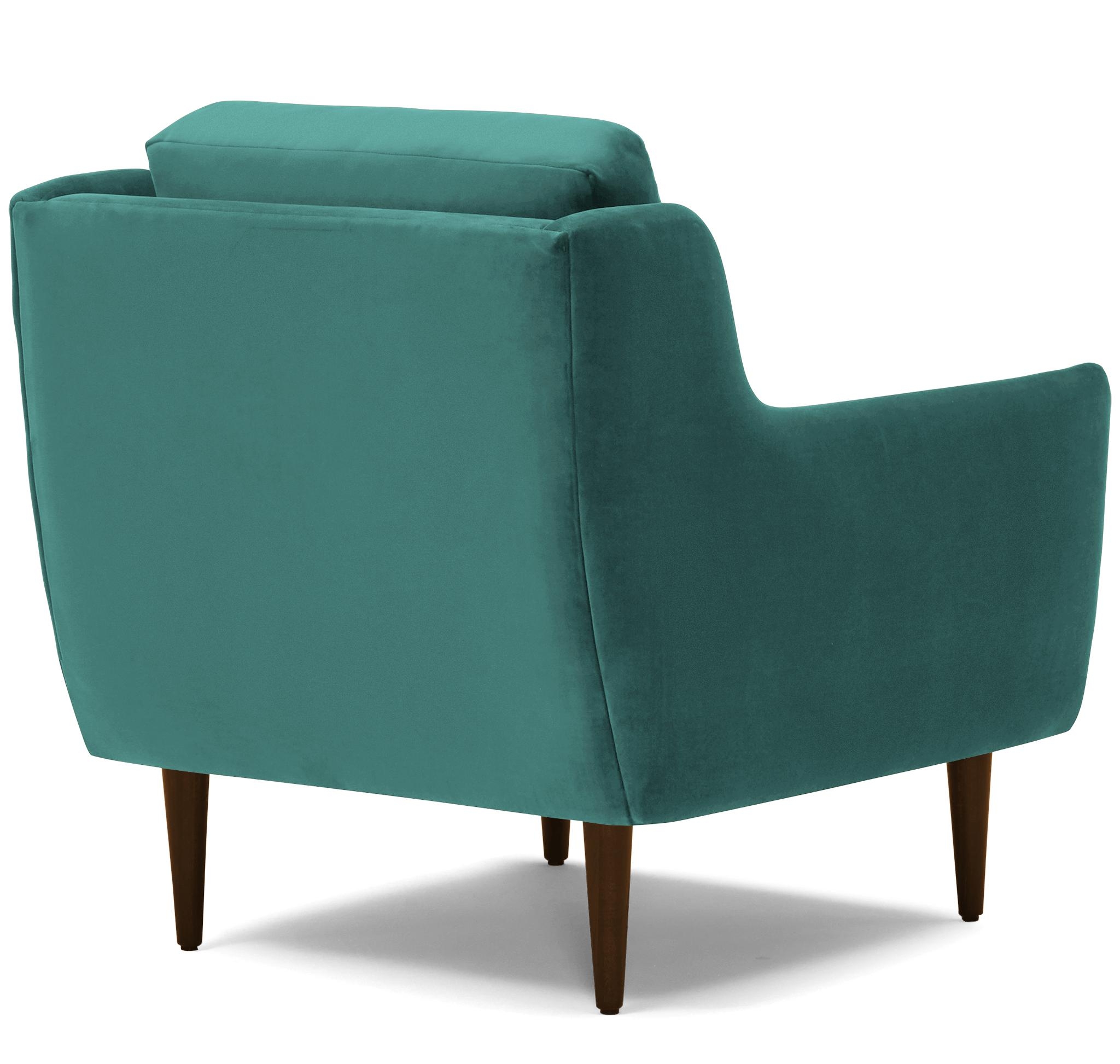 Green Bell Mid Century Modern Chair - Essence Aqua - Mocha - Image 3
