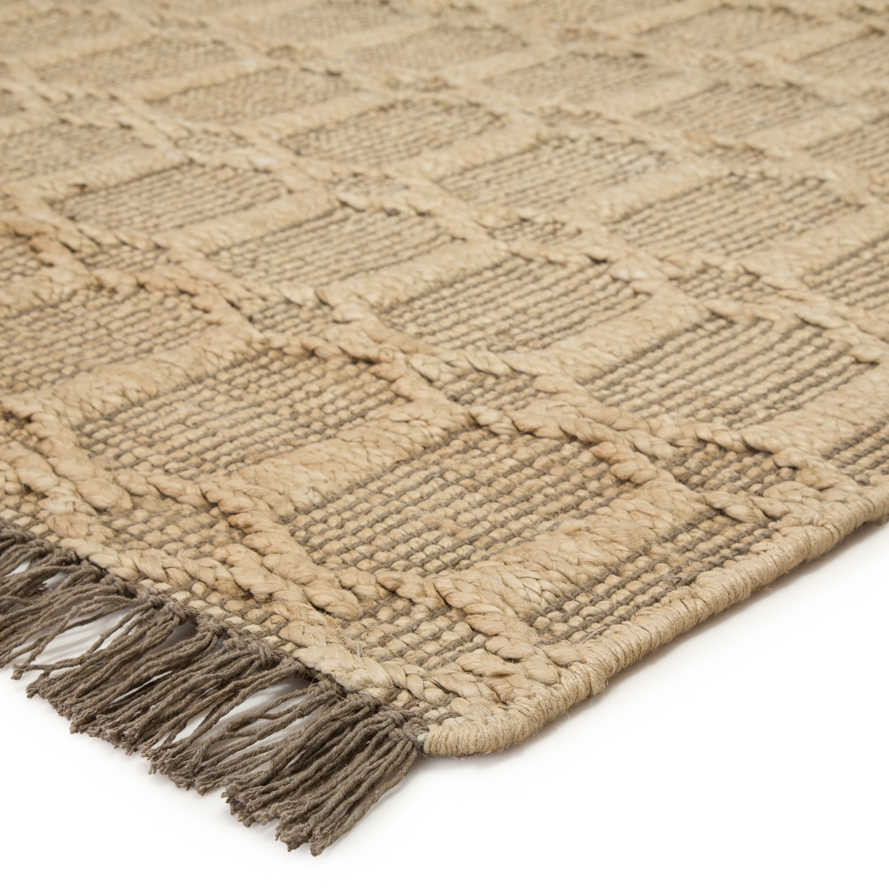 Thierry Natural Trellis Dark Taupe/ Gray Area Rug (8'X10') - Image 1