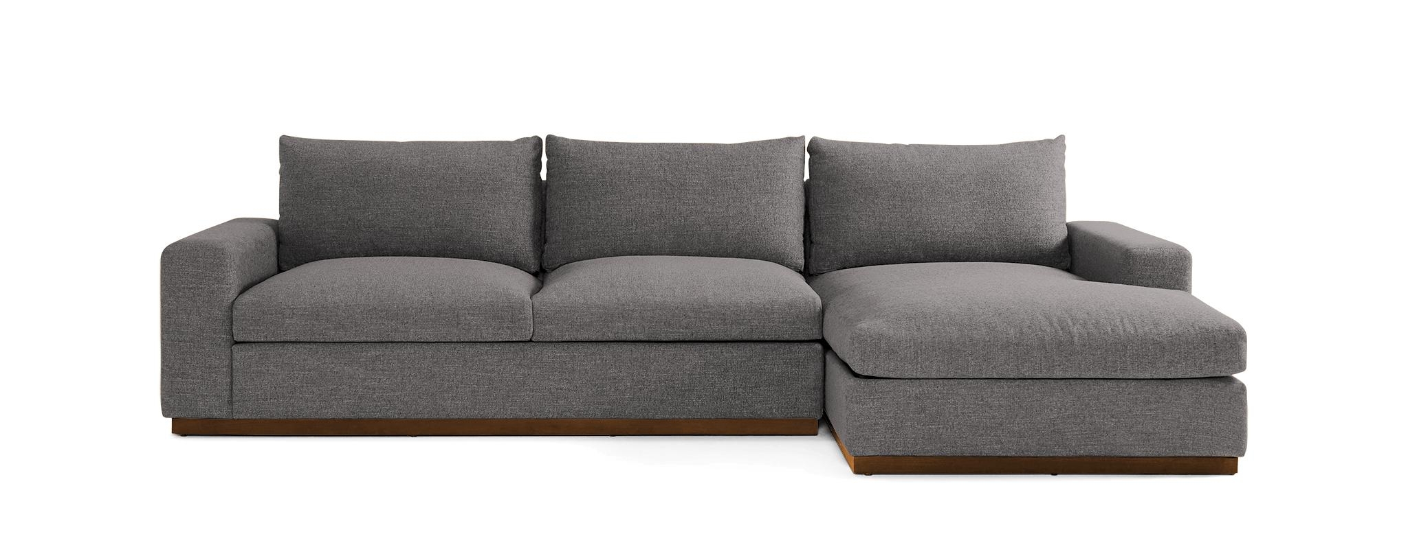 Gray Holt Mid Century Modern Sectional with Storage - Taylor Felt Grey - Mocha - Right - Image 0