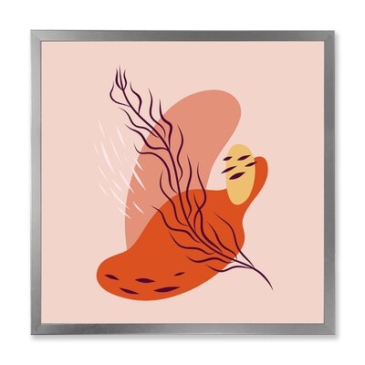 Abstract Spring Leaf In Warm Colors - Modern Canvas Wall Art Print-FDP37143 - Image 0