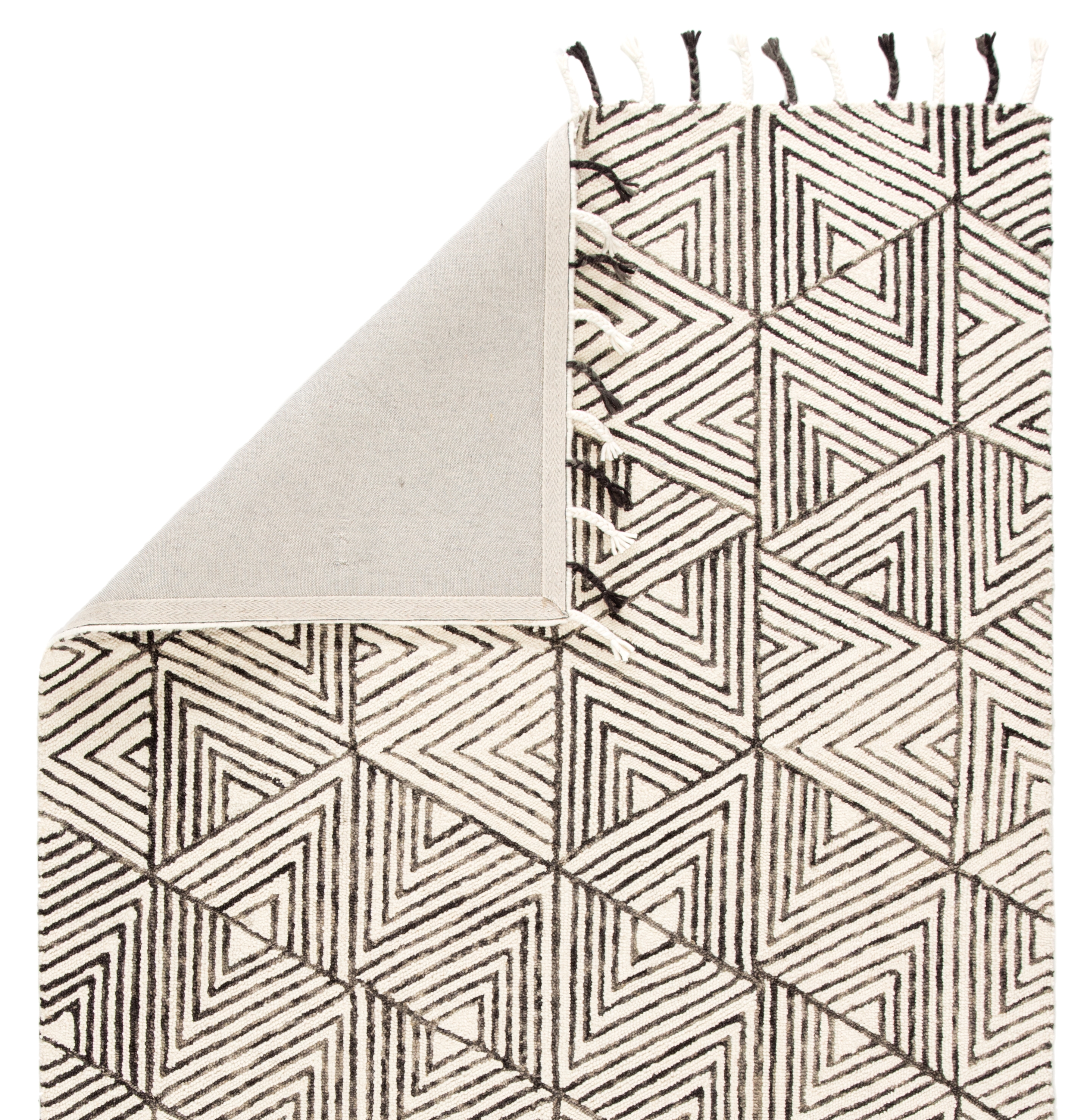 Nikki Chu by Montblanc Handmade Geometric Ivory/ Gray Area Rug (8'X10') - Image 2