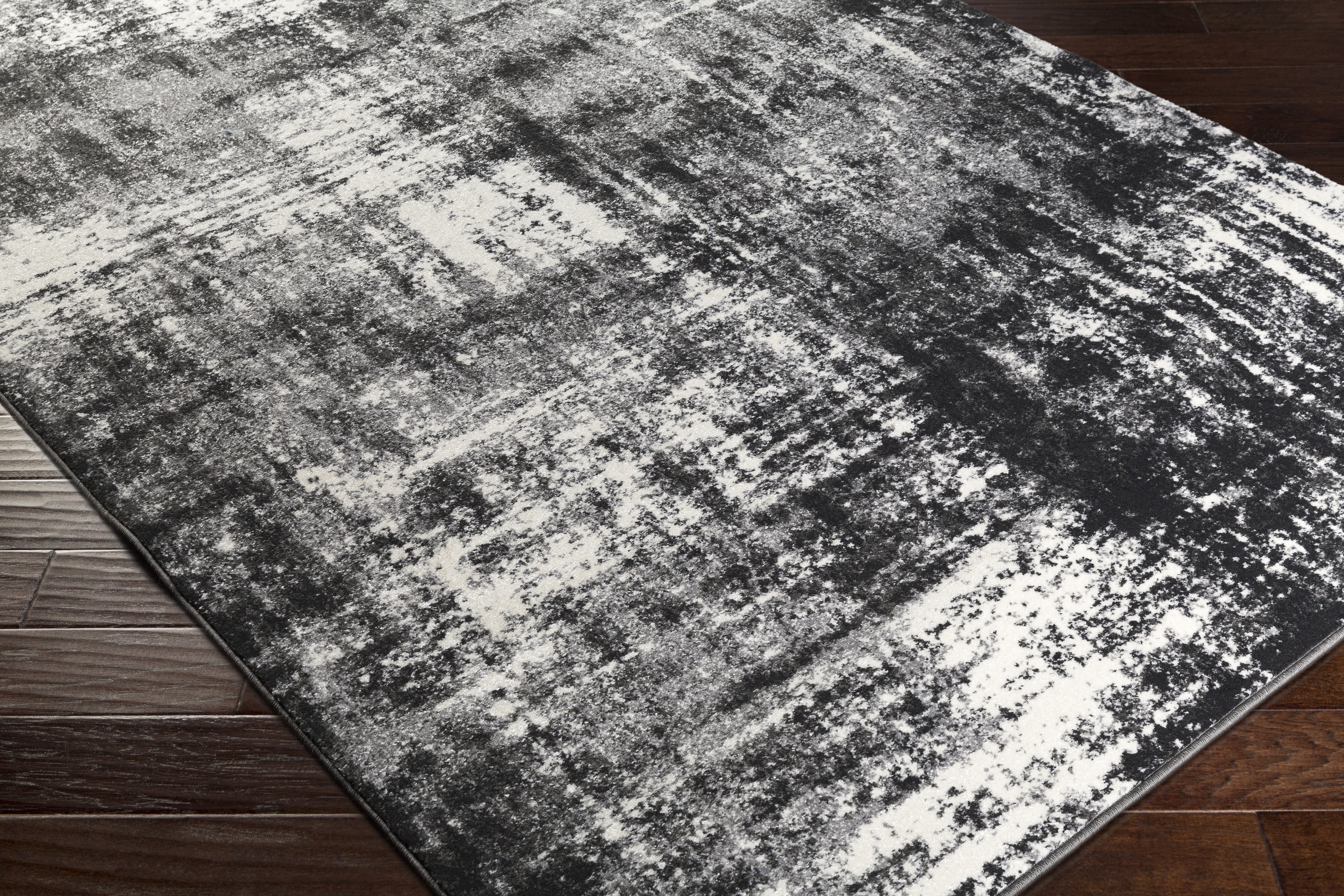 Pepin Black Indoor 2' x 2'11" Machine Woven Rug - Image 5
