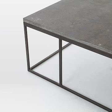 Limestone + Iron Rectangular Coffee Table - Image 2