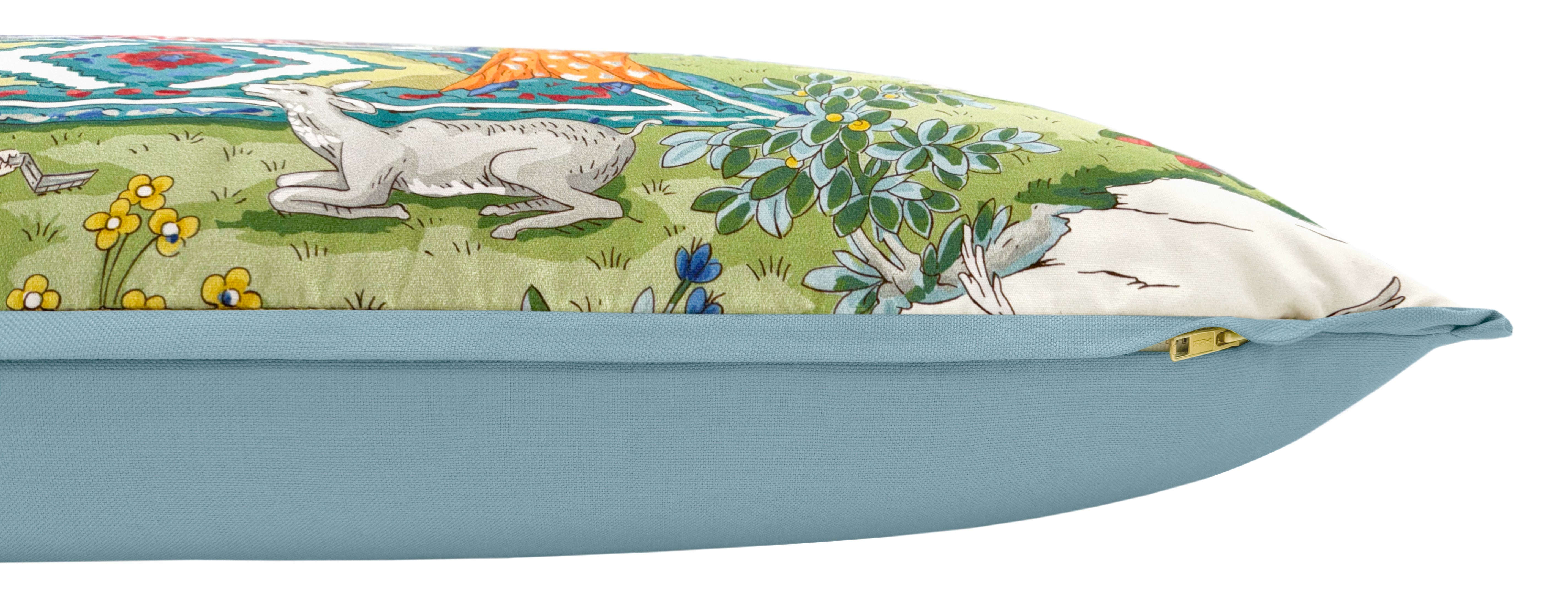 THE XL LUMBAR :: LODI GARDEN PRINT // IVORY | BRUNSCHWIG & FILS - 14" X 48" / BUTTERFLY FLANGE / Hydrangea Blue - Image 0
