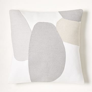 Corded Pebble Pillow Cover, 18"x18", Pearl Gray - Image 0