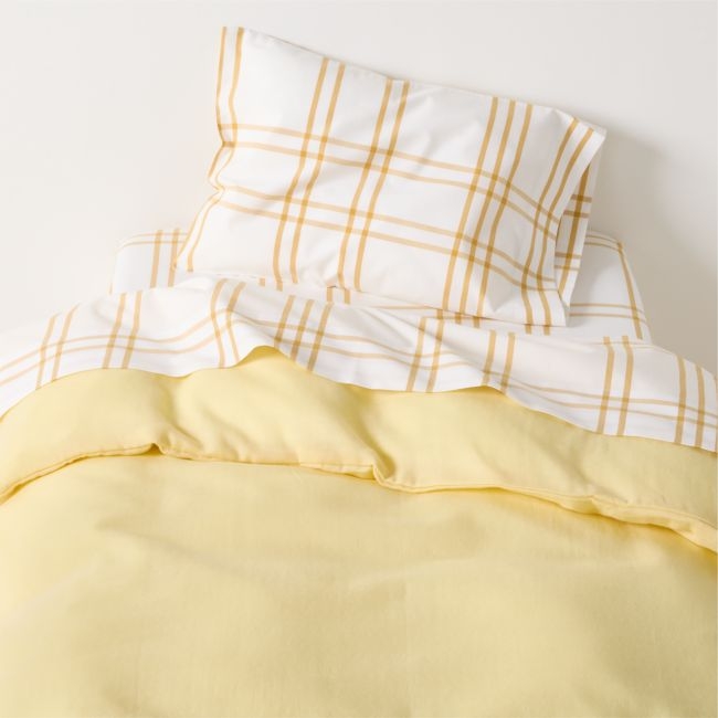 Supersoft Straw Yellow Organic Cotton Gauze Toddler Duvet Cover - Image 0