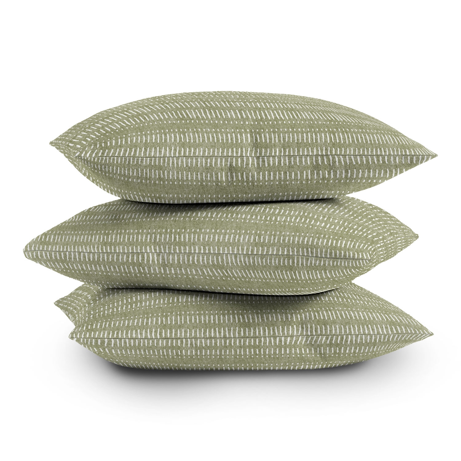 Dash Dot Stripes Olive by Little Arrow Design Co - Outdoor Throw Pillow 16" x 16" - Image 3