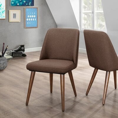 Dark Brown Upholstered Side Chairs - Image 0