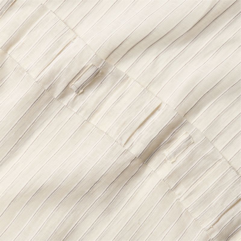 Lea Warm White Striped Linen Sheer Window Curtain Panel 48"x84" - Image 4