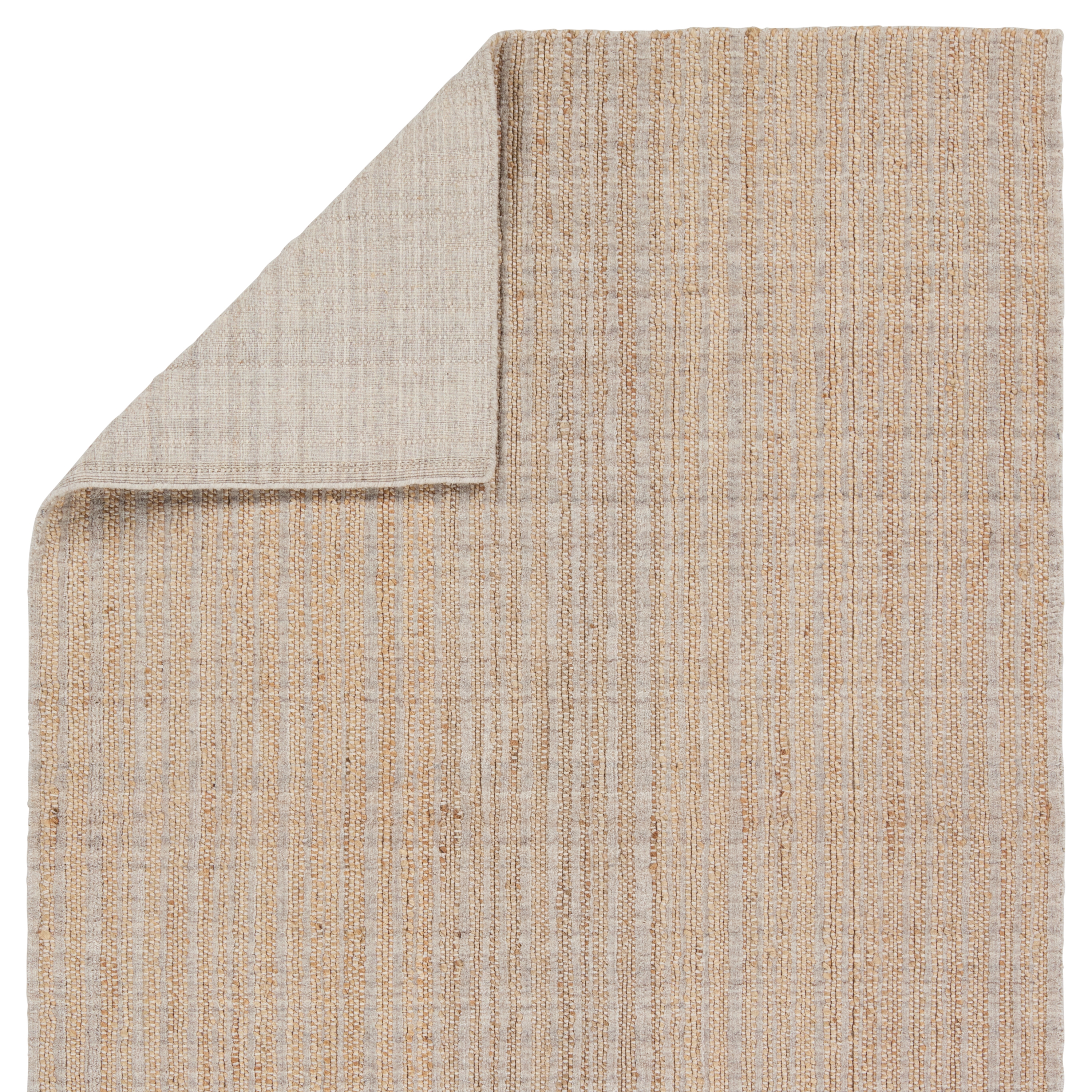 Abdar Handmade Striped Tan/ Gray Area Rug (5'X8') - Image 2