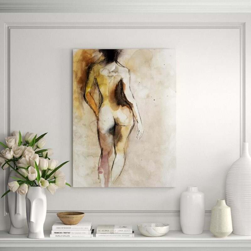 Chelsea Art Studio 'Nude Figure I' Print Format: Image Brush Gel, Size: 63" H x 47" W - Image 0