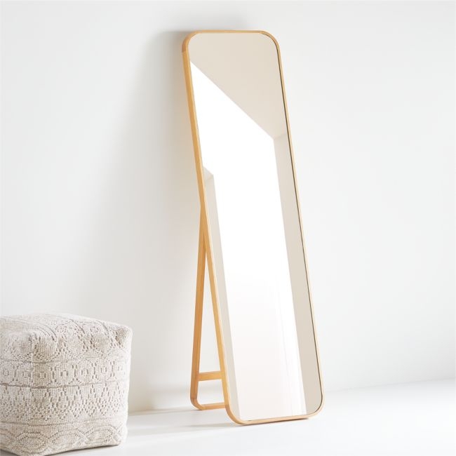 Edge Oak Rectangle Standing Mirror - Image 0