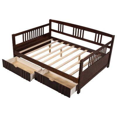 Twin Size Daybed Wood Bed With Twin Size Trundle,White - Image 0