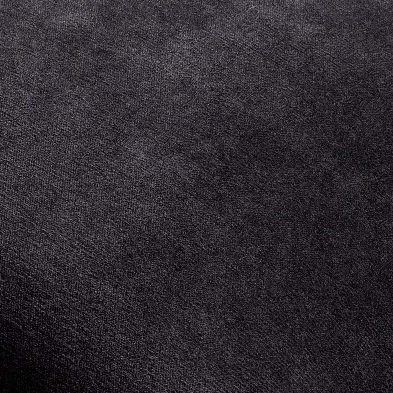 Relaxed Washed Organic Cotton Velvet 20x20 Ink Black Throw Pillow with Down-Alternative Insert - Image 3