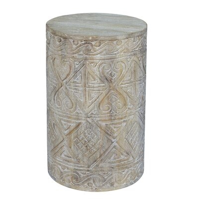 Solid Wood Drum End Table - Image 0