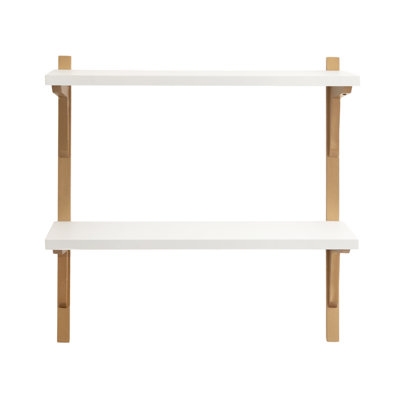 Baez Poplar Solid Wood Wall Shelf - Thumbnail 2