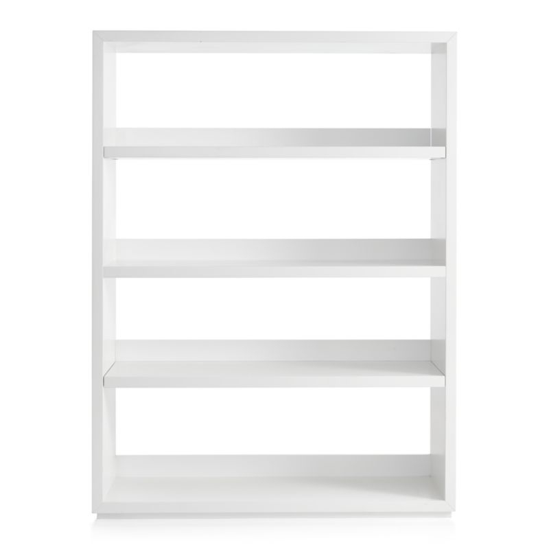 Aspect White Modular Open Double Bookcase - Image 1