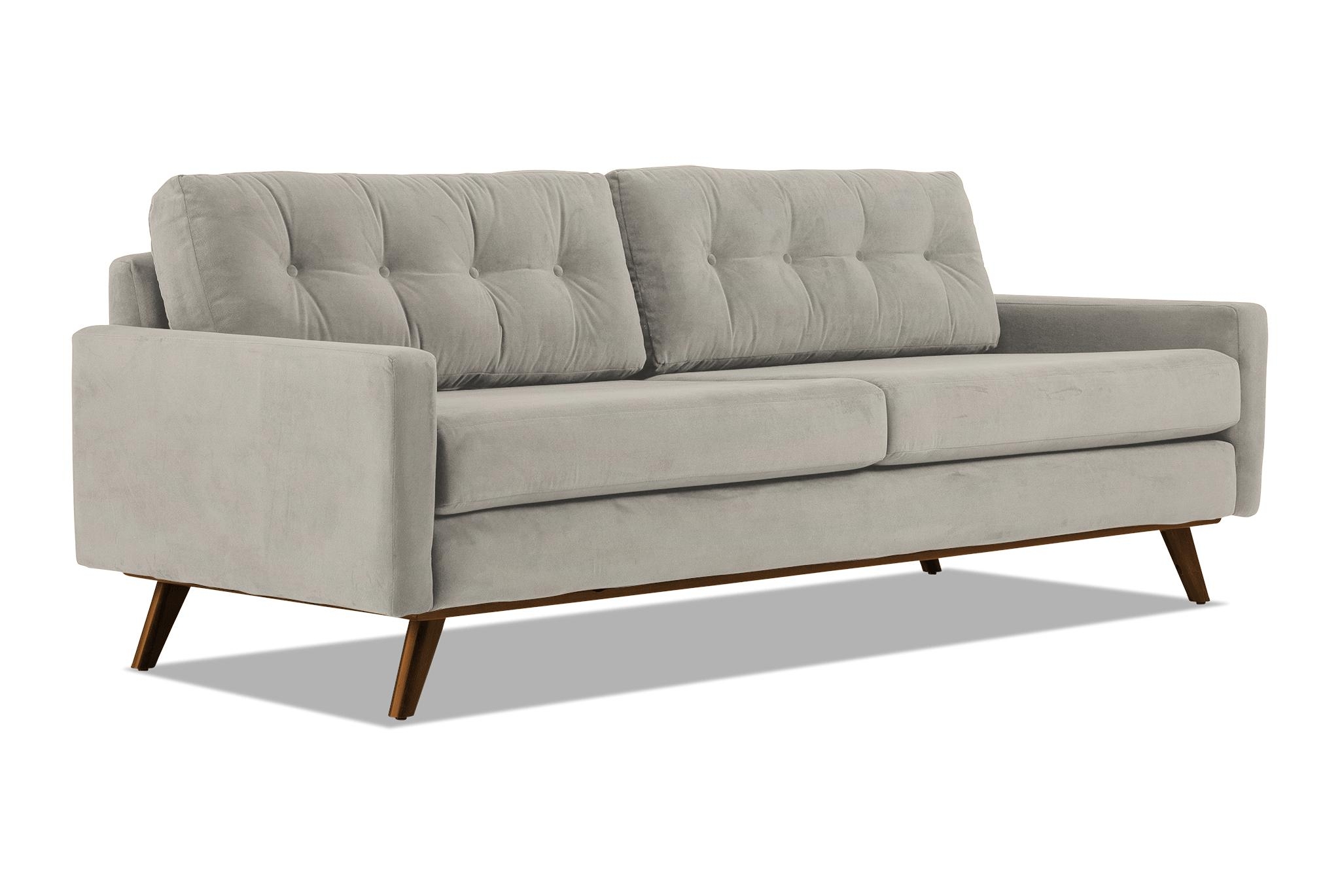 White Hopson Mid Century Modern Sofa - Bloke Cotton - Mocha - Image 1