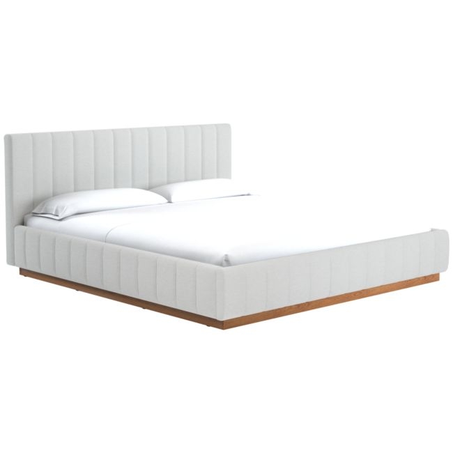 Forte Curious Linen King Natural Bed - Image 0