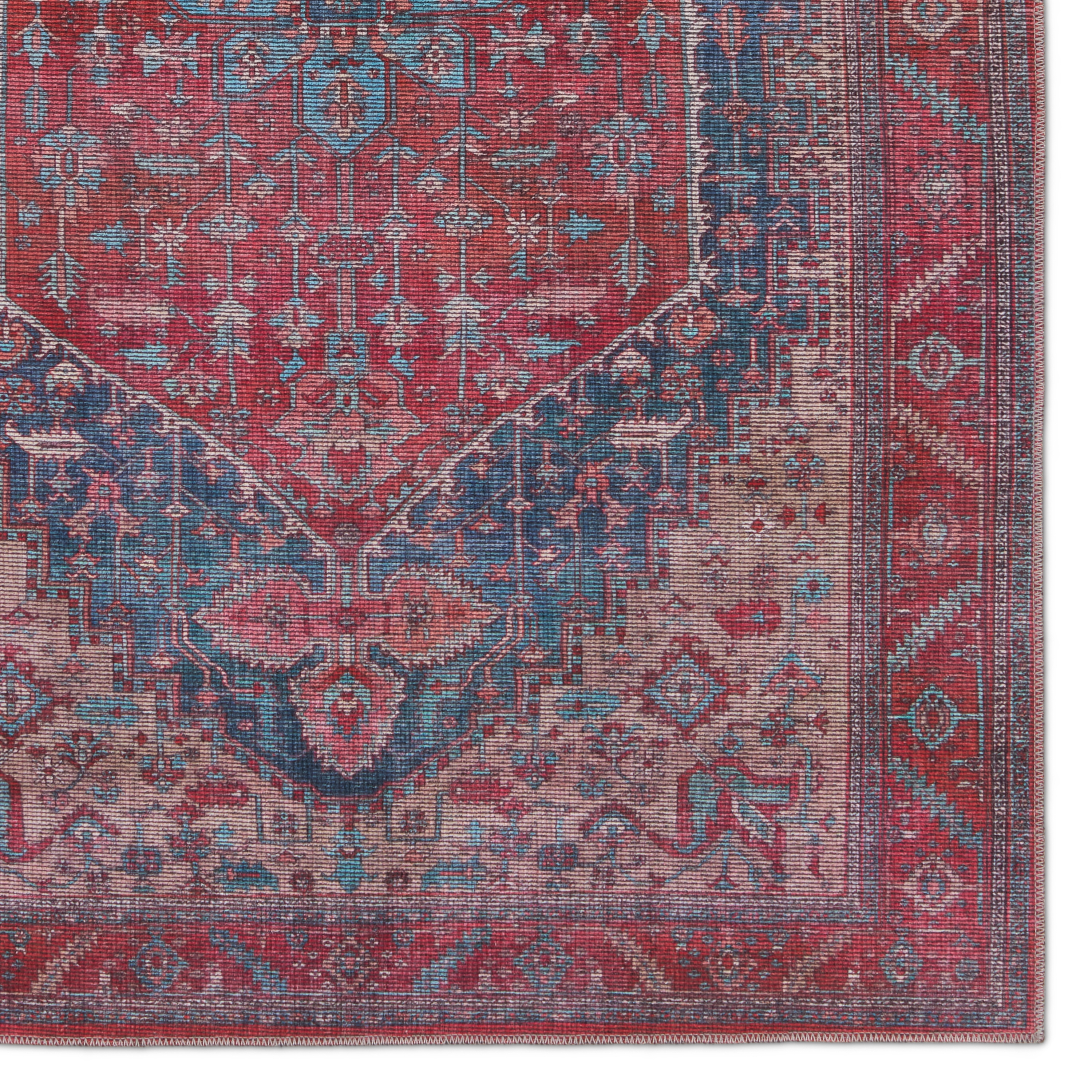 Vibe by Fairbanks Medallion Red/ Blue Area Rug (9'2"X12') - Image 3