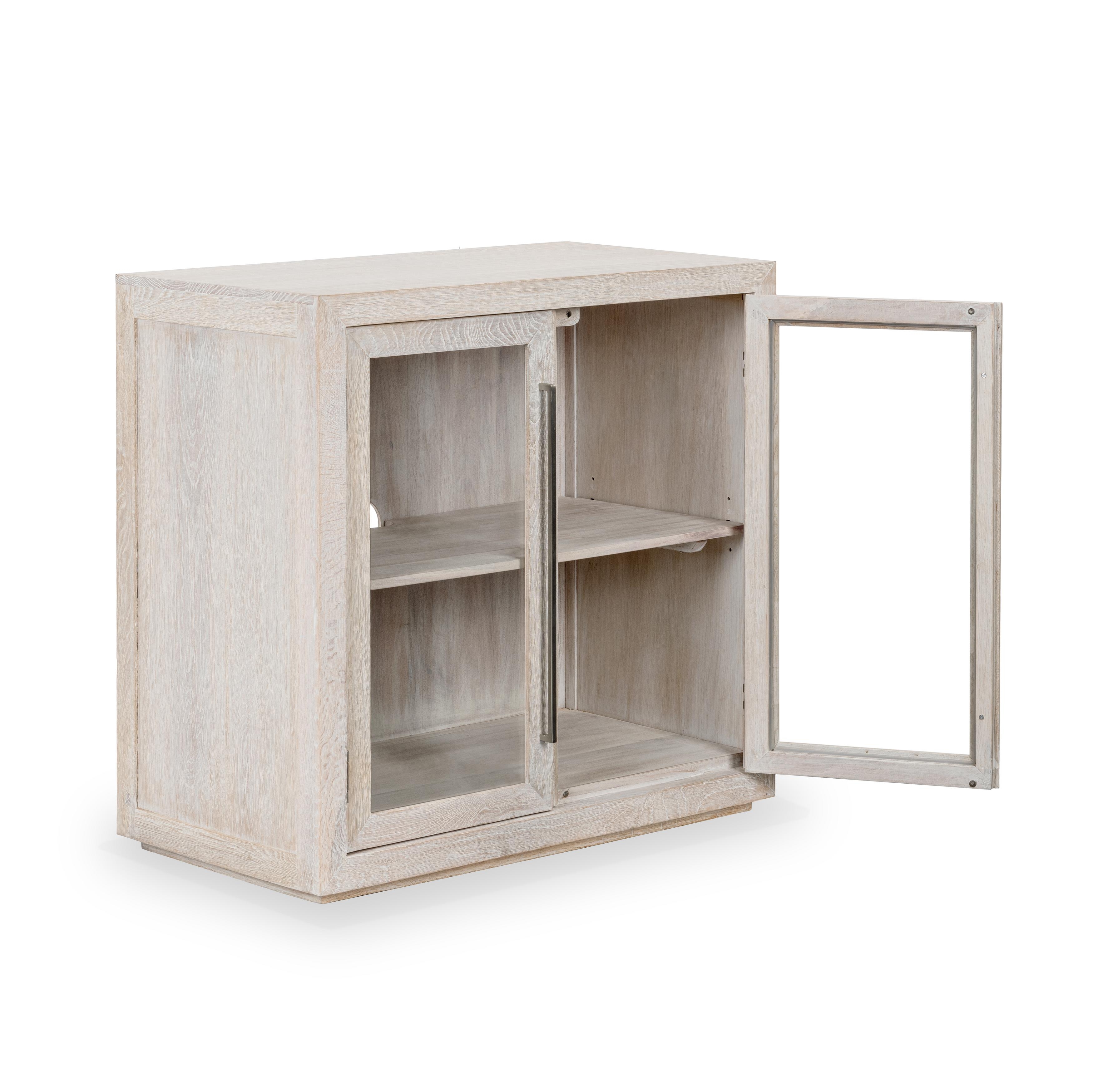 Bradley Oak Wood 2Dr Cabinet White Wash - Image 2