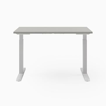 Steelcase Migration SE Height-Adjustable Desk, 29"x58", Blackwood, Arctic White, Mitered Edge Foot - Image 2