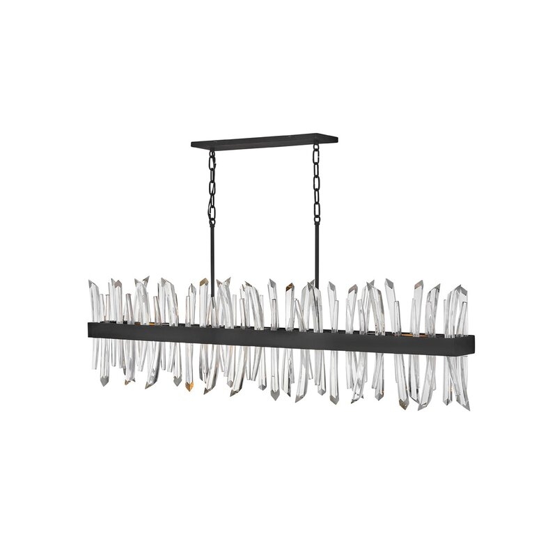 Fredrick Ramond 6 - Light Unique Rectangle Chandelier with Crystal Accents Finish: Black - Image 0